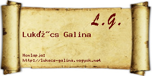 Lukács Galina névjegykártya